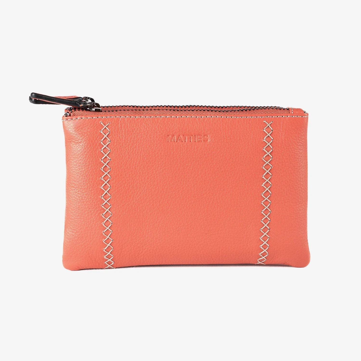 Monedero de piel para mujer, Serie stitch leather. 16x10 cm - Image 4