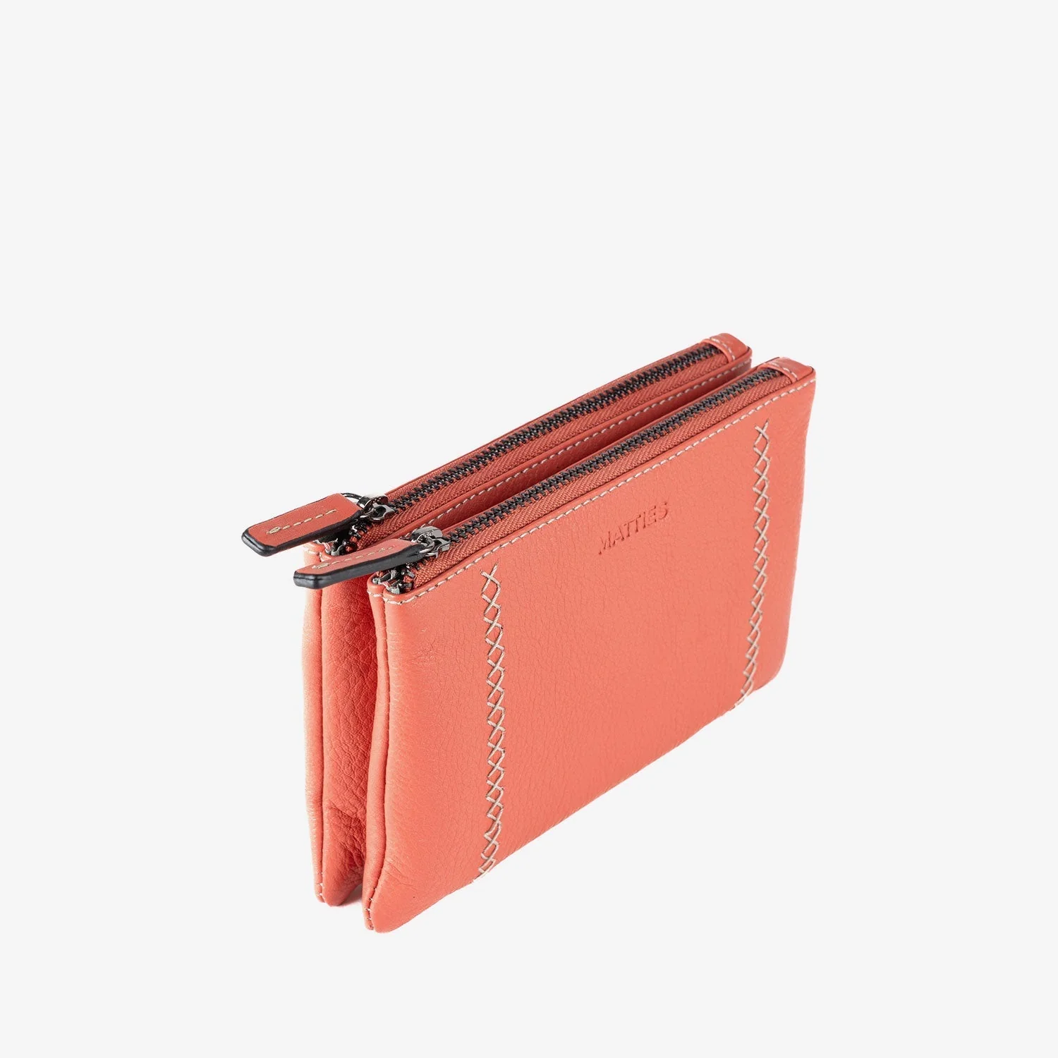 Monedero de piel para mujer, Serie stitch leather. 16x10 cm - Image 5