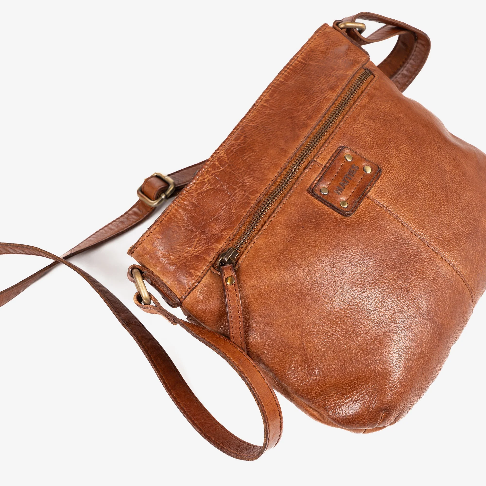 BOLSO AL HOMBRO DE PIEL LAVADA PARA MUJER, 28x23x05 CM - Image 3