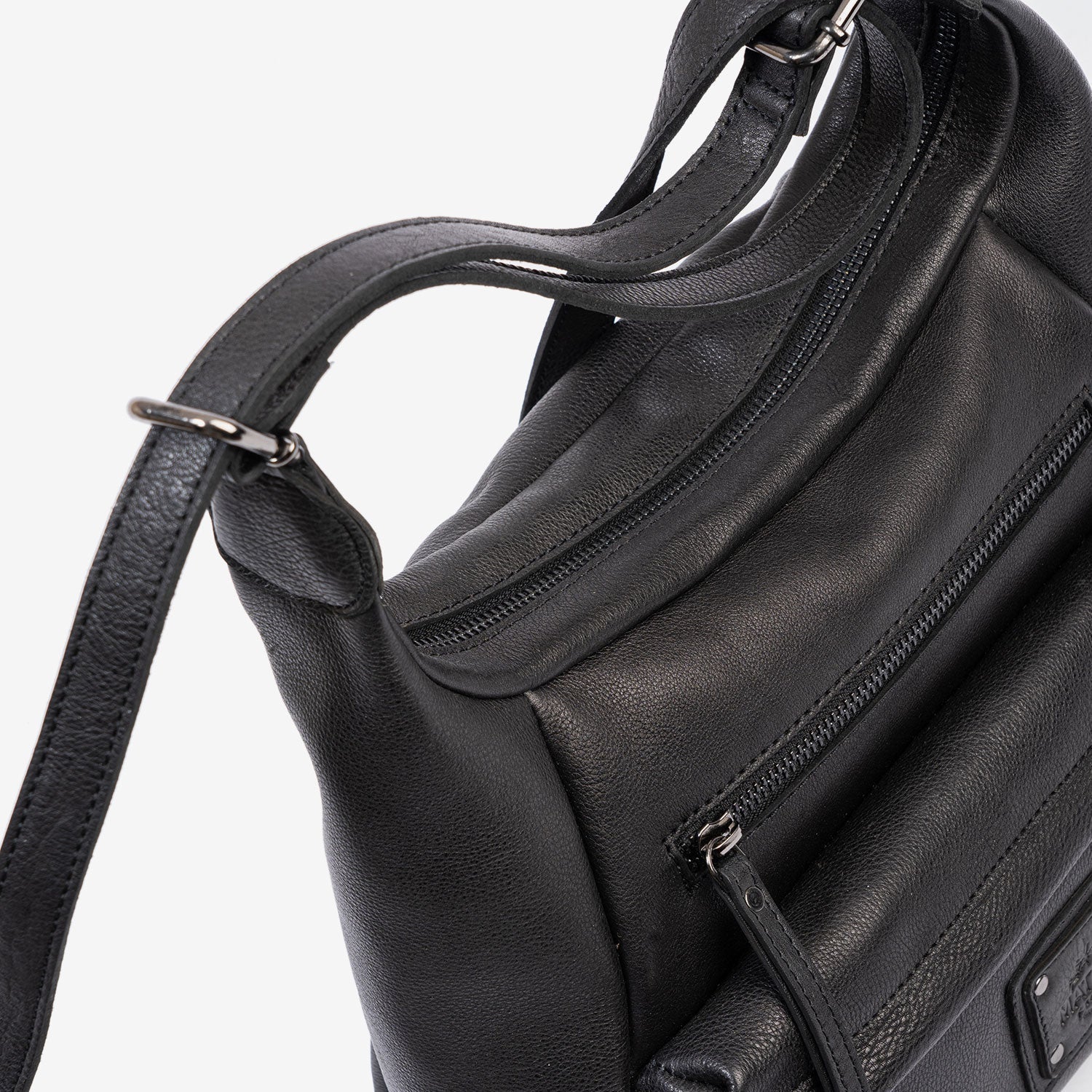 Bolso de hombro convertible en mochila de piel natural - Image 6
