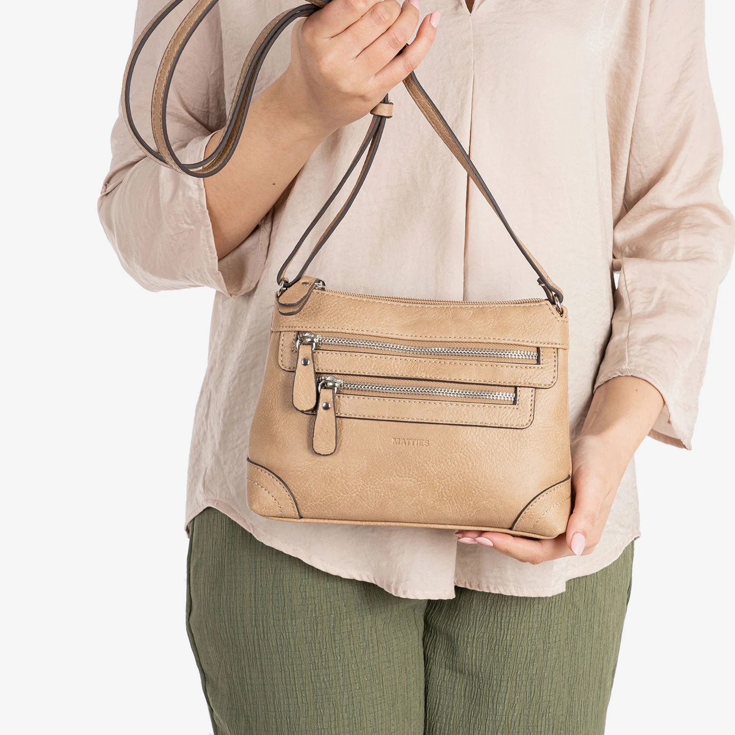 Mini bolso bandolera con doble cremallera Matties - Image 16
